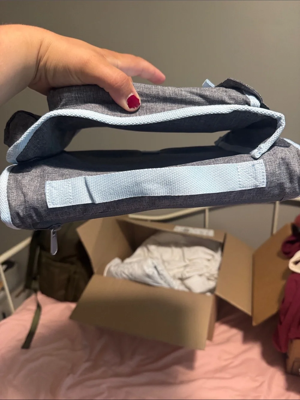 Gray diaper changing pad, never used